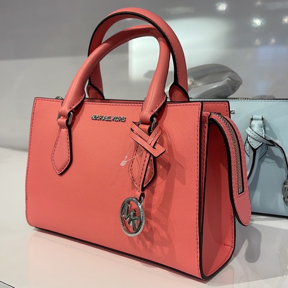 MICHAEL KORS
Sheila Small Faux Saffiano Leather Satchel
Tea Rose 
NWT - Picture 2 of 16